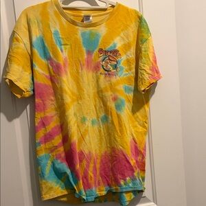Unique Vintage Tie-Dye T-Shirt - Yellow, Blue, Pink
